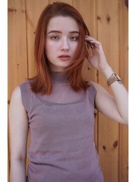 ブゾン(buZon) 【buZonブゾン】 切りっぱなしロブxオレンジブラウン