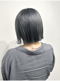 《Anli KANAKO》切りっぱなしボブ グレージュ ブリーチカラー