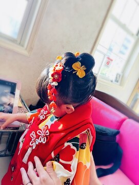 美容室 ティンカーベル 七五三 3歳