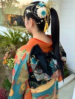 ロジェブルー(Rosier Bleu)&nbsp;【成人式ヘアセット】ポニーテール×金箔×水引アレンジ