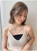 シースルーバング くびれヘア 韓国ヘア ナチュラルブラウン12
