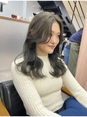 大人可愛いブリーチなし透明感オリーブベージュ