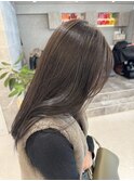 美髪アッシュベージュ_髪質改善レイヤーカットくびれヘア_N8
