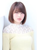 マチルダボブピンクベージュインナーグレージュハイライト大人