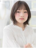■くびれヘアくすみベージュ外ハネボブウルフ47越谷20代30代