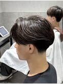 テーパーフェードニュアンスパーマセンターパートフェザーパーマ