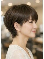 リアン アオヤマ(Liun Aoyama)&nbsp;上品クールショート/アッシュベージュ/30代/40代/50代