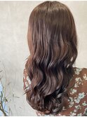 艶感ブラウンロング/ヨシンモリ/レイヤーロング/ウェーブ巻き