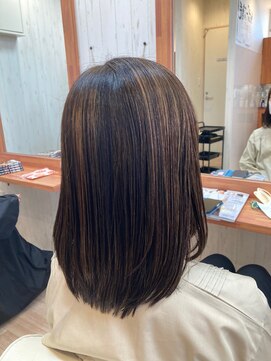 ユニティ 小田急相模原店 脱白髪染めハイライトボブ【小田急相模原/髪質改善/白髪染め】