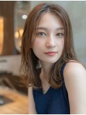 くびれヘア/シースルーバング/ヌーディーカラーi韓国風/小顔ヘア