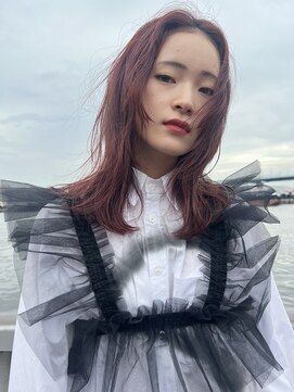 ヒカリスナカザキアンド(HIKARIS nakazaki &) ボルドカラーと顔まわりカット