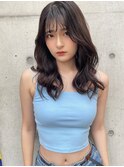ダークブラウン×ロングレイヤーカット