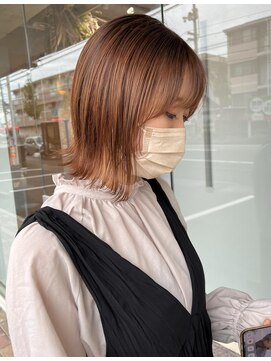 リル 住吉店(LiL) bob hair×orange beige color
