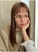 オン眉ぱっつん前髪のストレートロングヘア【銀座】