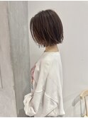 YOKE 大人ボブ切りっぱなしボブ外ハネボブグレーベージュ