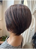 シルエットが３６０度綺麗なふんわりショートボブ