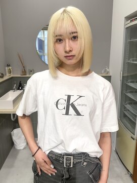 ボブ/ブロンド/ハイトーンカラー/ブリーチ/名古屋/栄/髪質改善