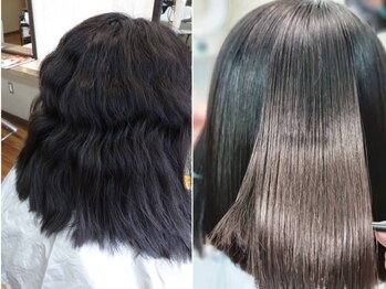かぐや姫 エルモード フェレ美容室 行徳店の写真/最新の縮毛矯正のご用意有り♪多毛で強い癖毛、カラー毛で強い癖毛から大人のデリケートな癖毛まで対応