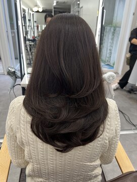 プラチナ(PLATINA) ハイレイヤーレイヤーカットブリーチ無しカラー顔周り韓国