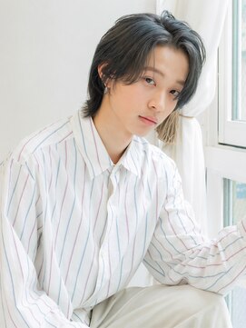 ハクオム 大須(HaKU Homme) センターパート抜け感韓国ヘアトレンドメンズウルフナチュラル