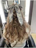 ゆるふわ姫ちゃんハーフアップ。