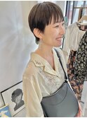 ショートボブ イルミナカラー ハンサムすぎない　大人　ショート