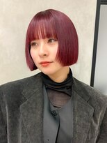 ディルト 代々木上原(DILT)&nbsp;切りっぱなしマチルダボブブリーチカラーレッドバイオレッド