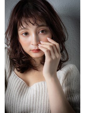 カバーヘア イヴ 戸頭店(COVER HAIR EVE) ベビーピンク波巻きカールゆるふわセミディw戸頭20代30代40代