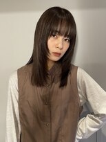 【ニラサキユウマ】アッシュカラーレイヤー前髪ブラウンベージュ