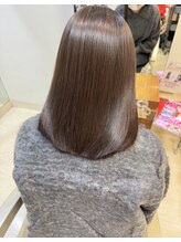 美容室 フラット(FLAT) 髪質改善カラー【ブリーチ無しプラチナベージュ】