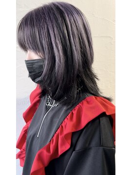 マイレ(maile) ミディアムウルフ×アンブレラカラー×パープル