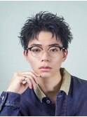 メンズカット無造作黒髪スパイキーショート刈り上げビジネス流行