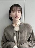 10代20代30代40代ミニホブぱっつん前髪グレージュブルーブラック