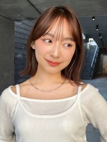 ガーデンヨコハマ(GARDEN YOKOHAMA)&nbsp;切りっぱなしボブ　外ハネ　ラウンドバング　ココアブラウン小顔