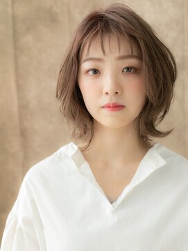 カバーヘア イヴ 戸頭店(COVER HAIR EVE) ミルクティーベージュ/レイヤーカット/オン眉/ニュアンスカラーe