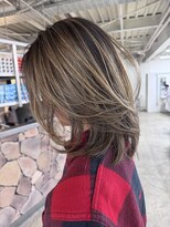 ファンド 千葉(fand)&nbsp;ミディアムレイヤーカット/デザインカラー/ベージュ