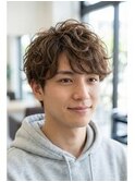 流行 モテ髪 イケメン 束感 ナチュラルスペインカール