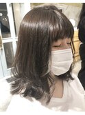 【Lond charme 濱田麻佑】アッシュベージュレイヤーセミディ