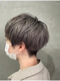 シルバーベージュ/ダブルカラー/メンズカット/ケアブリーチ