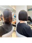 縮毛矯正20代30代40代大人可愛い切りっぱなしボブ