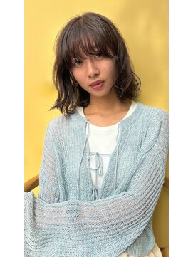 スリーヌーン(THREE noon) ウェーブミディアムパーマ×デジタルパーマ 20代30代40代