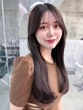 フィヴェント(Fivent) 黒髪ボブルフネビージュ小顔ワンレン顔まわり韓国レイヤーカット