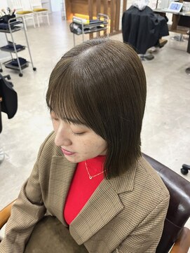 シエル フクオカ(CIEL FUKUOKA) ぱつっとbob×オリーブベージュ