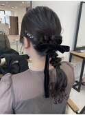岡山ヘアセット　編みおろし