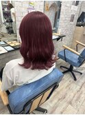 イメチェン/レッドブラウン/フルバング/似合わせカット/本厚木駅