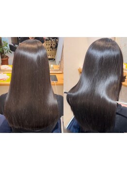 目指せモテ髪に☆まるで素髪のようなナチュラルストレートで毛先が硬くならず、柔らかい質感が人気◎