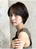 「岩田莉奈」地毛風縮毛矯正 ひし形ショートボブ 白髪染め 新宿