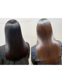 ダメージレスな髪質改善ストレート×オリジナルトリートメントでうねり、クセ対策！柔らかく滑らかな美髪へ