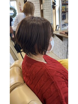 ミルク(MILK) ショートボブ×グレージュ×髪質改善トリートメント×白髪ぼかし