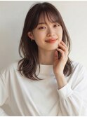ミディアム20代30代ストレートレイヤー前髪なし前髪あり越谷